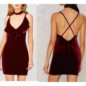 Nasty Gal Plunge neck bodycon dress szS